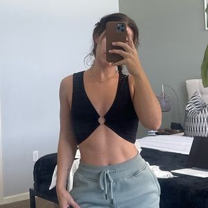 White Fox Boutique Black Crop Top